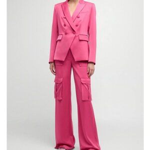 NWT Veronica Beard Miller Dickey Jacket & Saul Pant SET - Hibiscus Pink